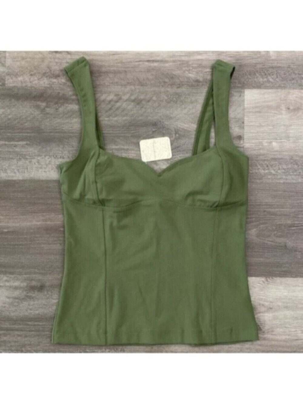FREE PEOPLE Somewhere Sometime Cami Womens Small Evergreen Woods Tank Top Boho